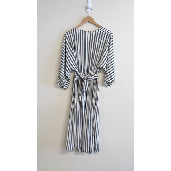 Current Air Striped Pleated Dolman Sleeve Wrap Dress - Picture 2 of 6